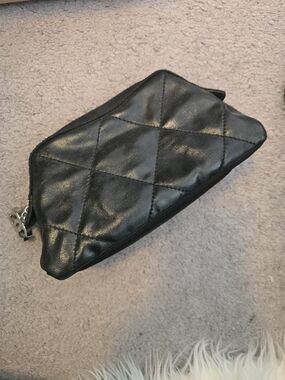 CHANEL Biarritz Cosmetic Pouch Quilted Coated Canvas Pvc Clutche & Pouche Bag